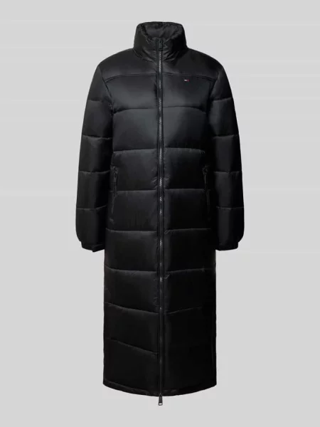 Płaszcz pikowany o kroju regular fit z ukrytym kapturem Tommy Jeans czarny