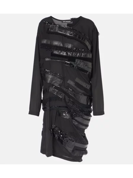 Sukienka midi Junya Watanabe asymetryczna do kolan garniturowa czarna