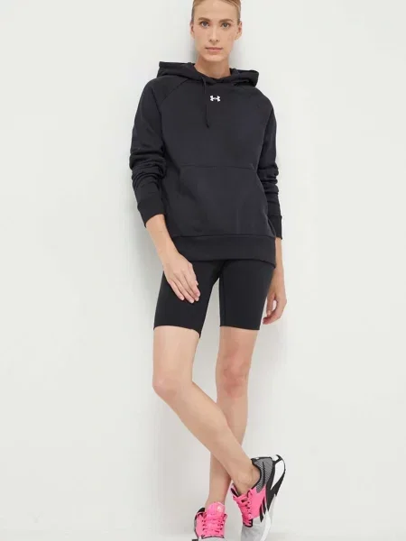 Fleecová mikina s kapucňou Under Armour s kapucňou čierna