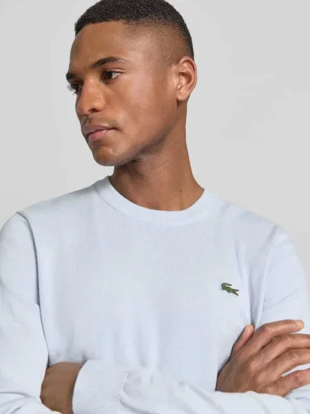 Regular Fit sweter z dzianiny z mieszanki bawełny Lacoste