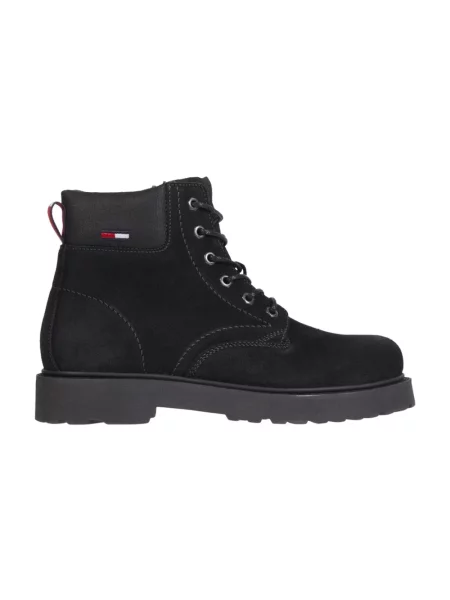 Botki Tommy Jeans zamszowe czarne