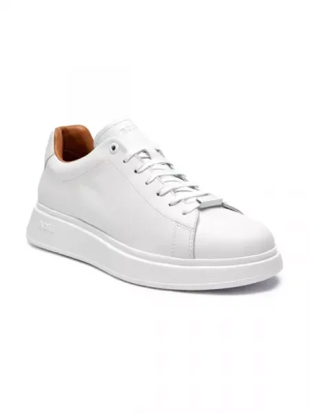 BOSS BLACK De piele sneakers Bulton alb
