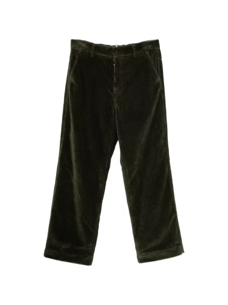 Pantaloni Moncler Grenoble de catifea cord cu autograf verde