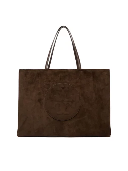 Ročna torba Tory Burch Ella Suede Tote rjava