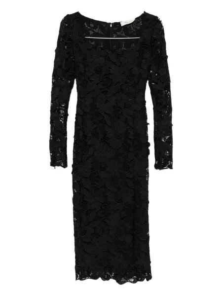 Rochie maxi Blumarine cu model floral din dantelă până la genunchi negru