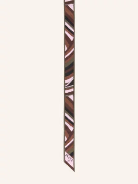 Pucci Hedvábný Šátek khaki / světle růžová černá