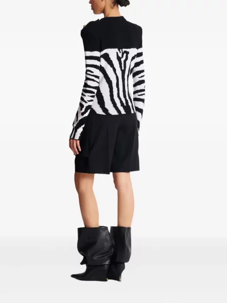 Pulover Balmain cu model zebră negru