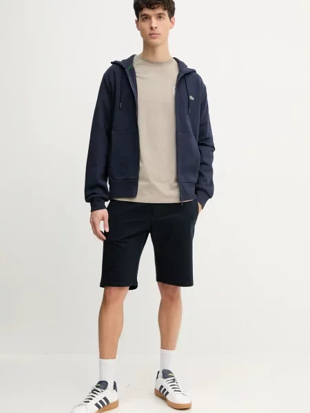 Lacoste Bluza Z Kapturem Zapinana Na granatowa