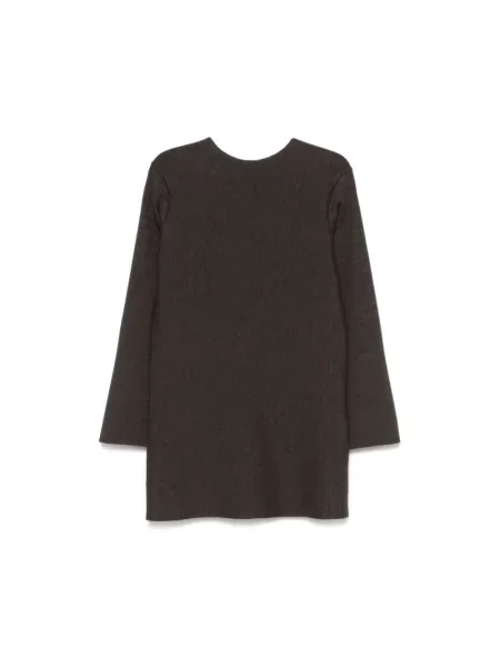 Mała sukienka mini Khaite wełniana z długim rękawem brązowa