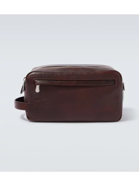 Geantă Brunello Cucinelli din piele maro