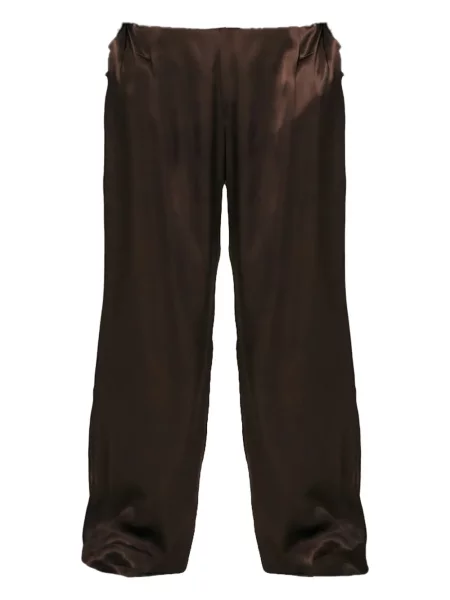 Pantaloni Viveh din satin maro