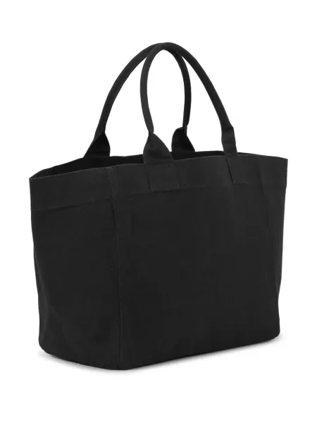 Geantă shopper Ganni din canvas negru