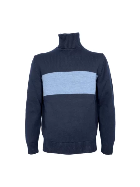 Golf Paul & Shark wełniany w paski niebieski