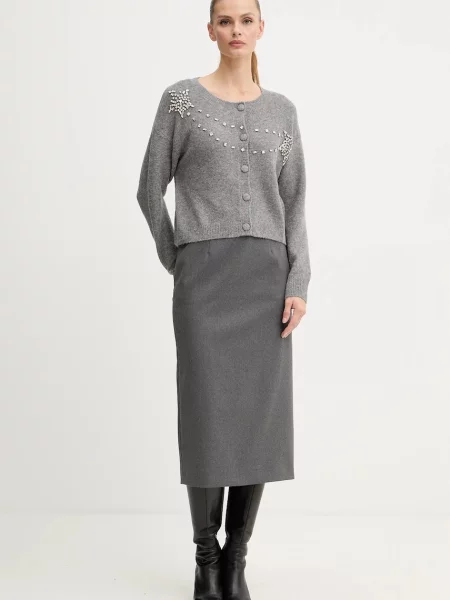 Кардиган з домішкою вовни Fracomina сірий
