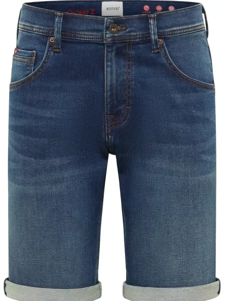 Bermudy ze stretchem slim fit Mustang Chicago niebieskie