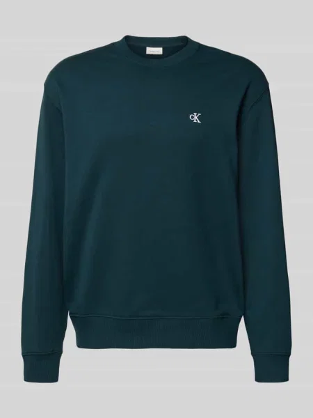 Bluza nierozpinana Calvin Klein Jeans z dekoltem w kształcie litery U niebieska