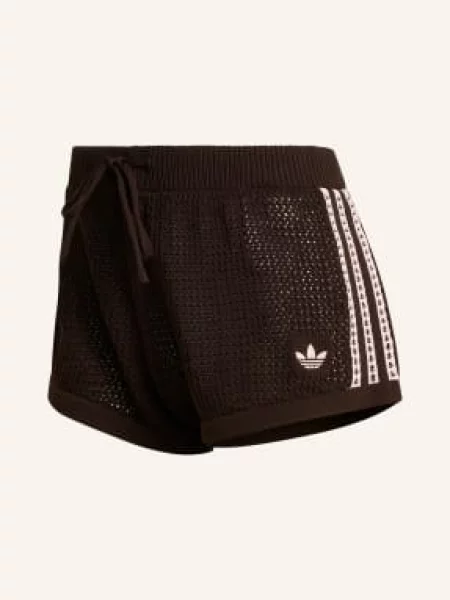 Adidas Originals Háčkované Šortky Knitted Crochet tmavě hnědá