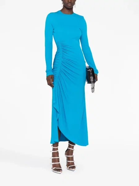 Drapiruotas ilgas kostiumas maxi suknele Givenchy mėlyna