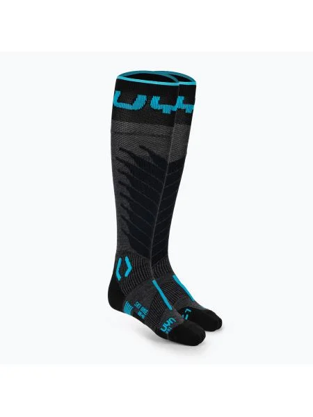 Șosete de schi pentru bărbați UYN Ski One Merino anthracite/turquoise