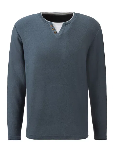 H.I.S Pulover albastru alb