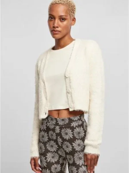 Pulover Urban Classics cu pene alb