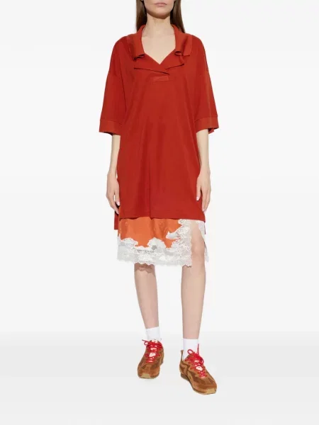 Sukienka mini Lacoste pomarańczowa