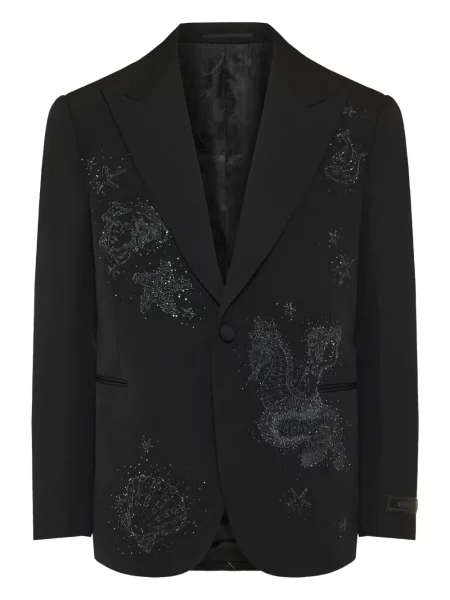 Geacă Versace cu broderie negru