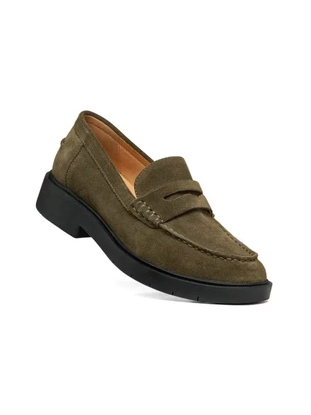 Loafersy Geox skórzane zielone