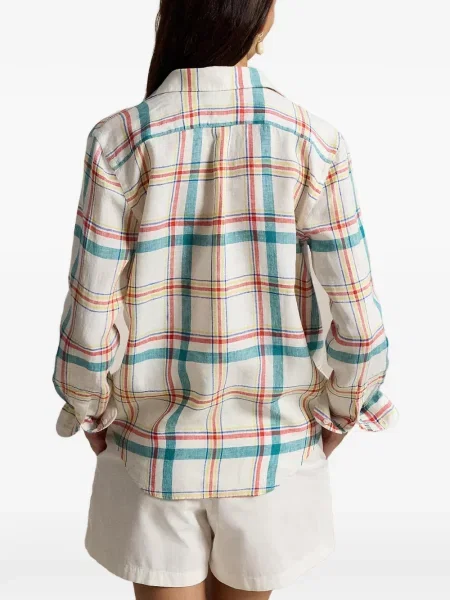 Καρό polo Polo Ralph Lauren με κέντημα πλεγμένο ροζ