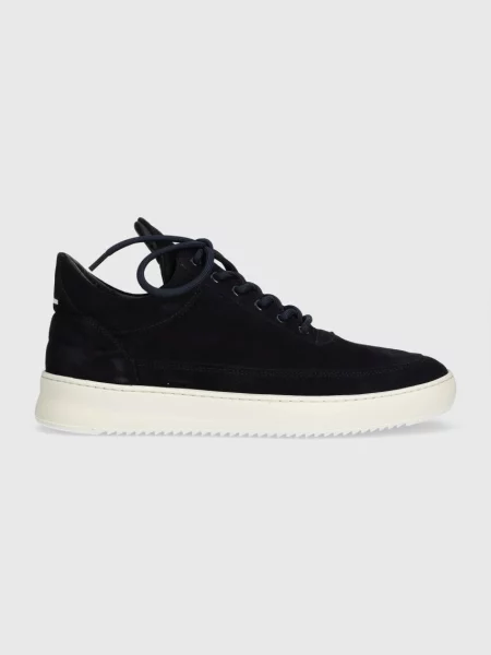 Велурени маратонки Filling Pieces Low Top Suede Organic тъмносиньо