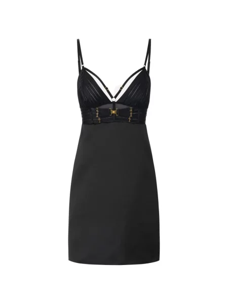 Rochie Elisabetta Franchi din satin de costum negru