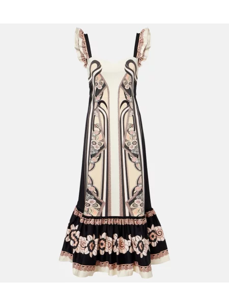 Sukienka midi La Doublej z nadrukiem czarna