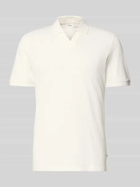 Koszulka polo o kroju regular fit z mieszanki bawełny S.oliver Red Label biała