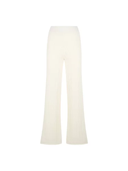 Dzianinowe spodnie Alpha Studio dzwony beżowe