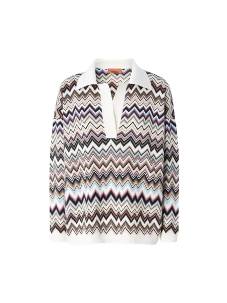 Koszulka polo Missoni wełniana z nadrukiem