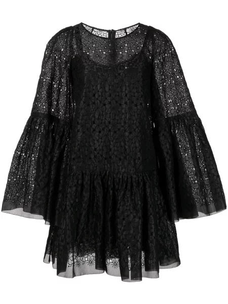 Květinové zvonové šaty Dolce & Gabbana Pre-owned černé