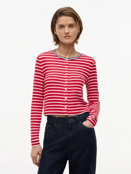 Tommy Jeans koszulka z długim rękawem Kobiety S czerwony