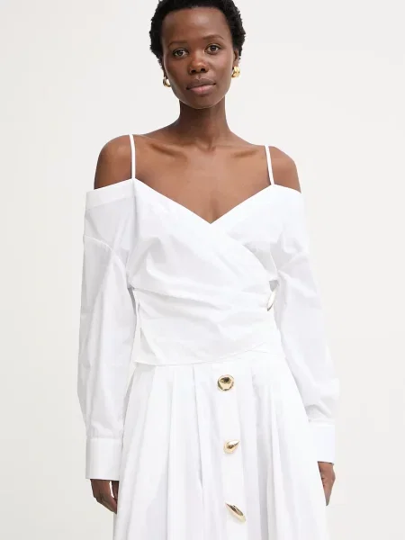 Simona Corsellini koszula kopertowa biała