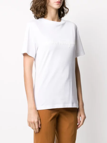 Scurt tricou Ferragamo cu mâneci scurte alb
