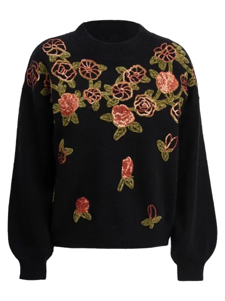 Influencer Pulover oliv / roșu bordeaux negru