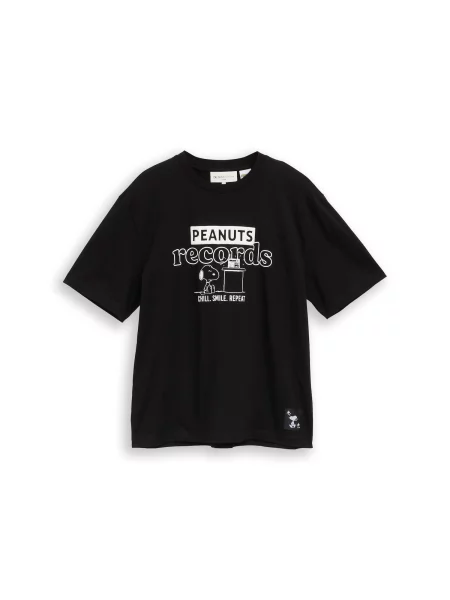 TOM TAILOR DENIM Tricou Peanuts negru alb