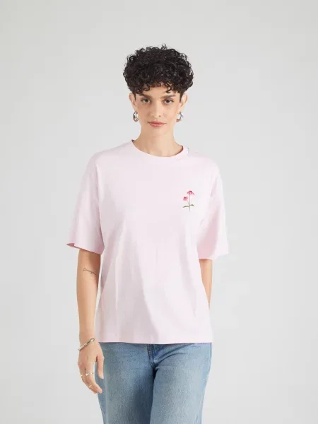 VERO MODA Tričko VMPAULINA THEA trstinová / ružová / staroružová / karmínovo červená