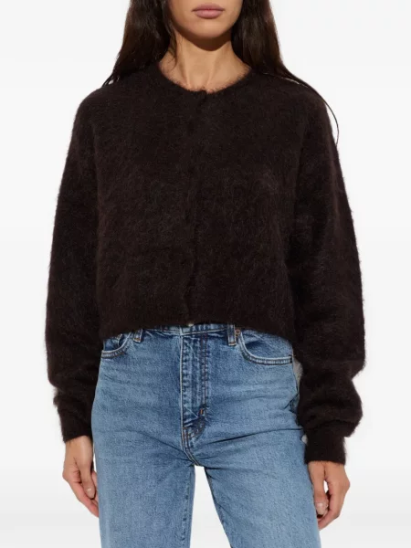 Cardigan Gestuz de mohair maro