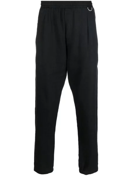 Lněné kalhoty Low Brand černé