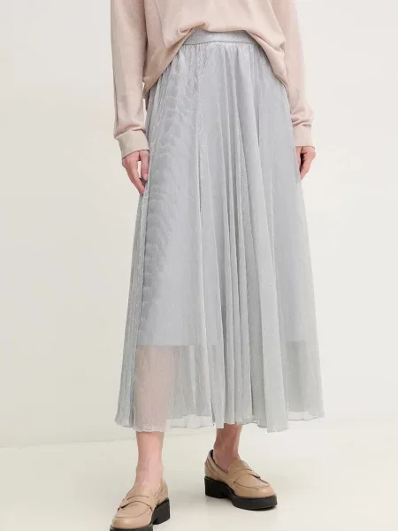 Fustă midi Marc Aurel până la genunchi argintiu