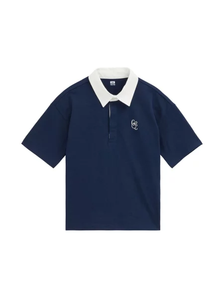 WE Fashion Tricou Jongens albastru închis alb
