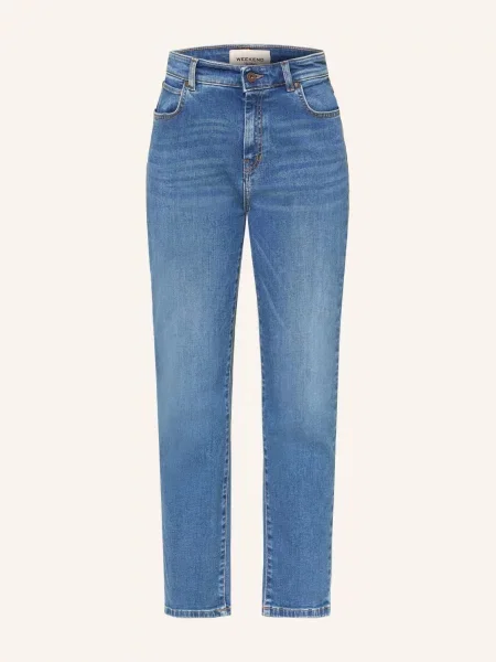 Weekend Max Mara Jeansy Cropped Lana blau granatowe
