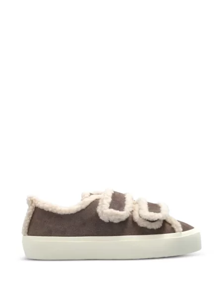 Sneakerși Inuikii cu bretele din piele de oaie maro
