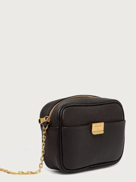 Patrizia Pepe crossbody torbica usnjena rjava