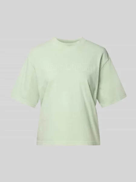 Pudełkowy krój T-shirt z czystej Bawełny Marc O'polo zielona